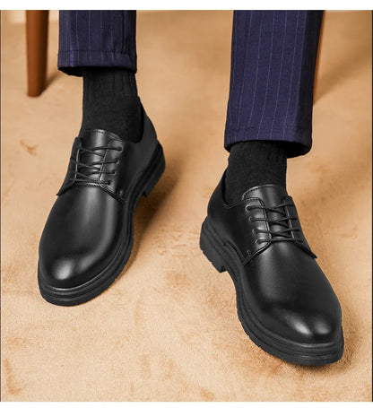 Men Formal Leather Shoes Oxford Shoes Mens Dress Shoe Black Pointed Toe Men Loafers Party Office Business Casual Shoes for Men