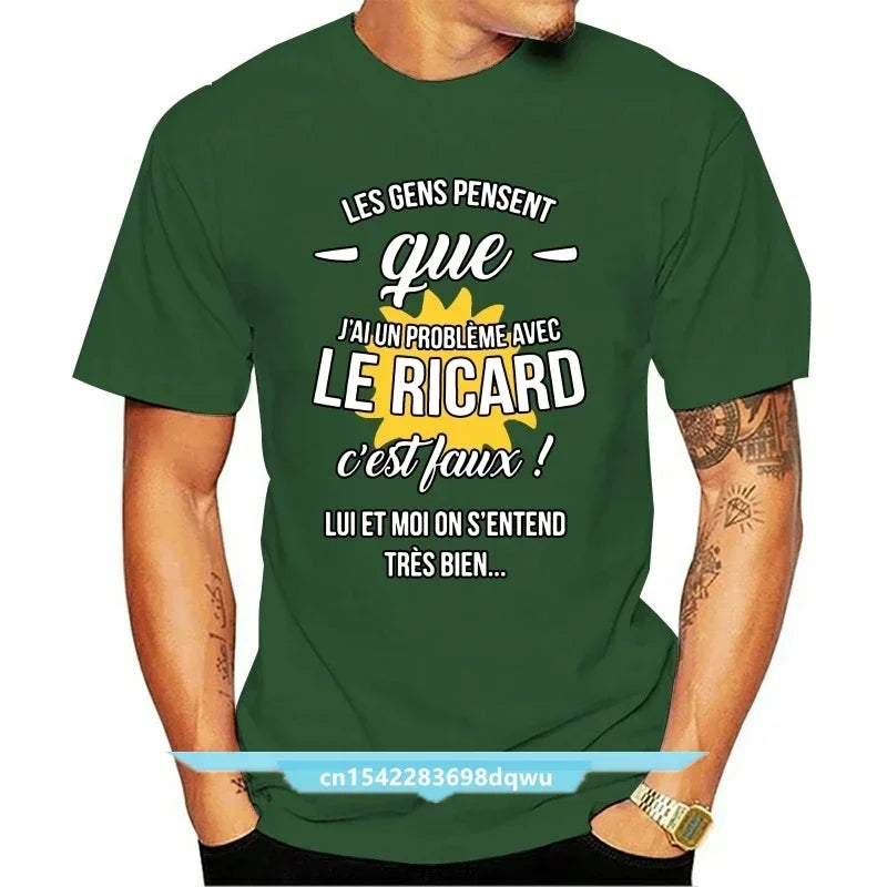 Les Gens Pensent Gue J Ai Un Probleme Avec Le Ricarrdd T Shirt Design Famous Natural Custom Tshirt Euro Size Top Tee New Arrival