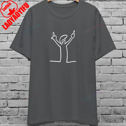 Angry La Linea Unisex T-Shirt for Men Women The Line Osvaldo Vintage Funny Gift 80s Cartoon Summer Casual Comfort Cotton Tees