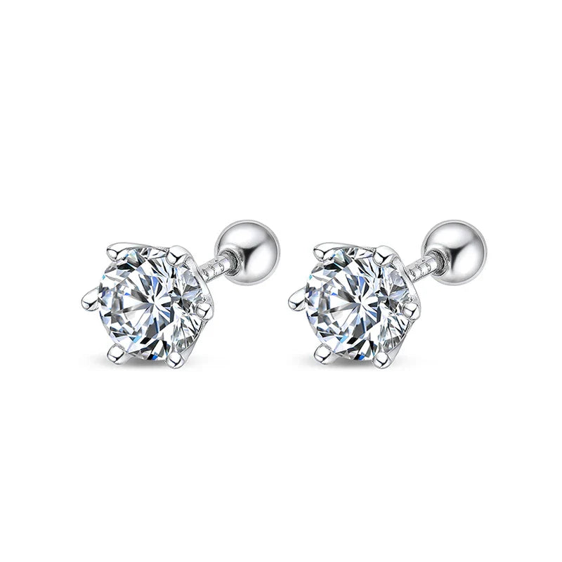 White Gold Plated 2ct Moissanite Studs Earrings for Women Wedding Sparkling 100% S925 Sterling Silver Luxury Jewelry GRA