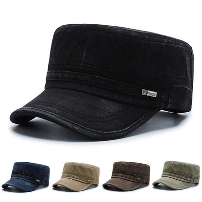 Men Women Army Hat Washed Cotton Military Hats Cadet Style Combat Caps