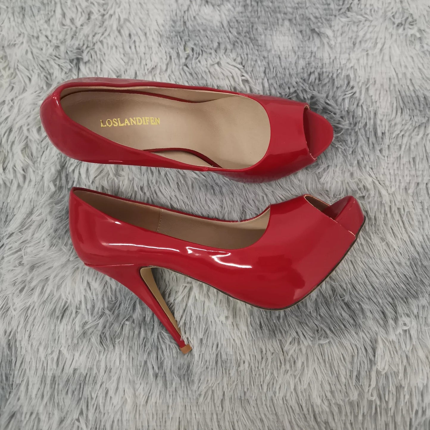 Women Pumps Sexy Open Toe 12cm Thin Heel Platform Patent Leather High Heels Gladiator Party Dress Wedding Shoes
