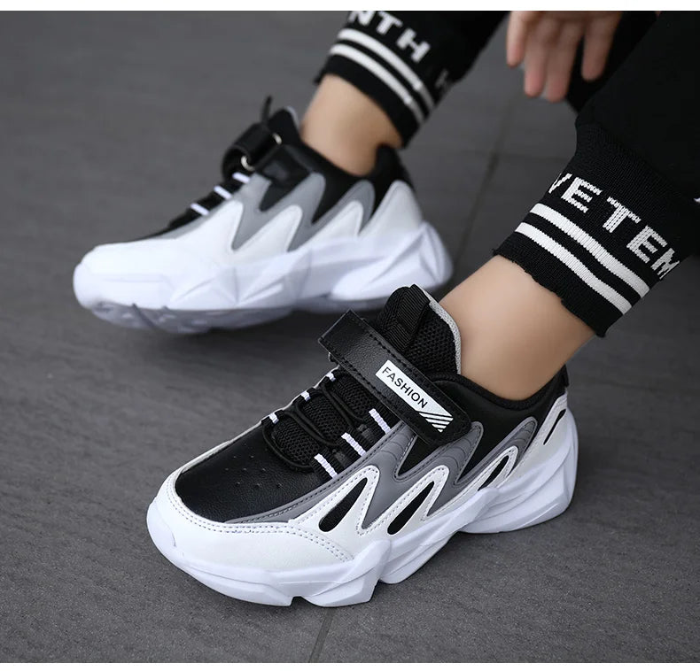 Kids Casual Boys Basketball Shoes Soft Sole Kids Shoes Non-slip Sneakers Shoes Outdoor Student's Children Sport Walking Footwear