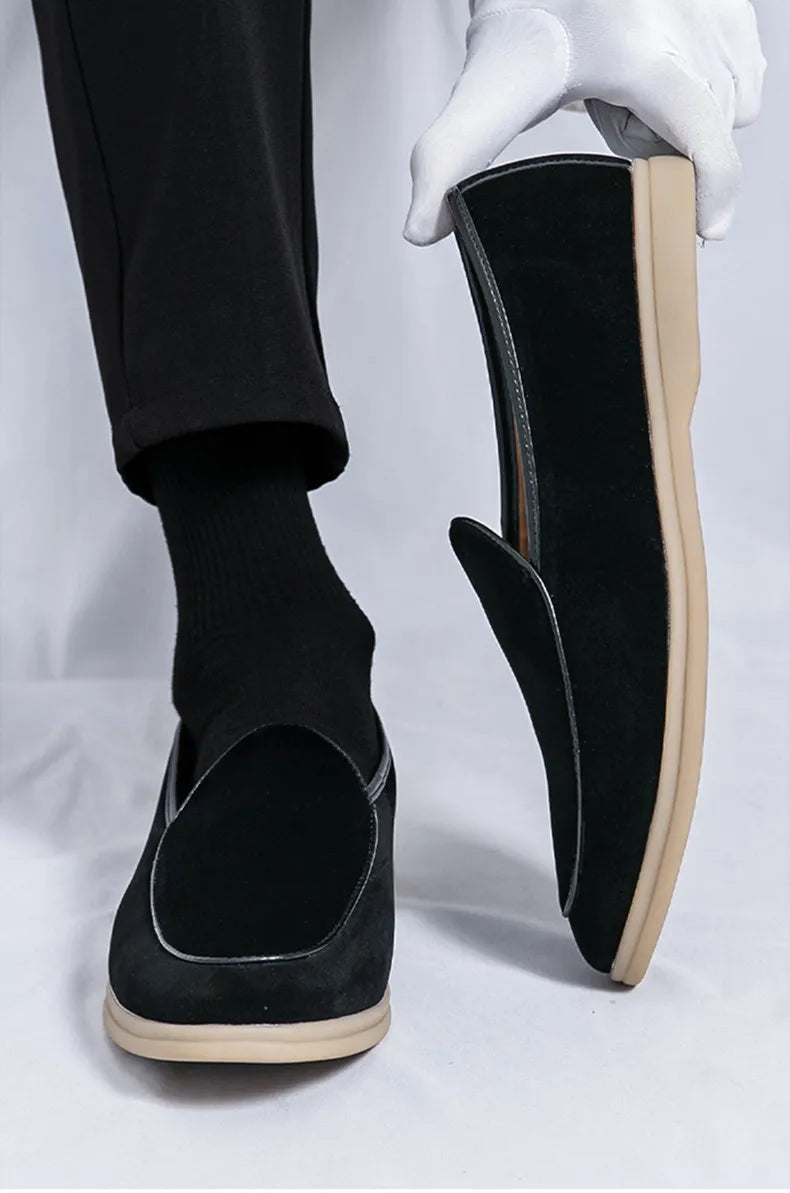 Fashion Men Luxury Brand Loafer Shoes Spring British Style Suede Men's Casual Shoes Breathable Comfort Slip-on Men Wedding Shoes