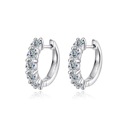 100% 925 Sterling Silver each 0.2ct 3.5mm Moissanite Hoop Earrings For Women Sparkling Wedding Party Fine Jewelry Gift