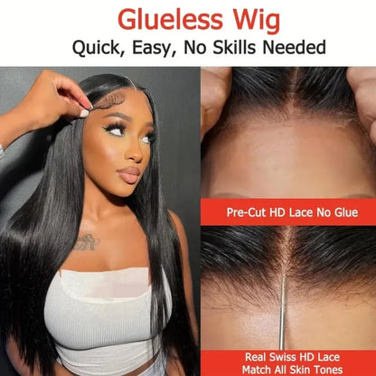 30 Inch Straight Human Hair Wigs 4x4 5x5 Glueless Bone Straight Lace Front Wigs 13x4 13x6 HD Lace Frontal Wigs For Black Women