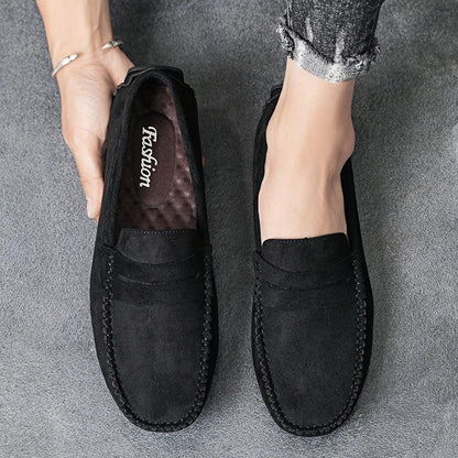 Fashion Lightweight Suede Men Casual Shoes Lazy Shoes Male Breathable Slip-on Mens Driving Shoes Comfortable Loafers Moccasins