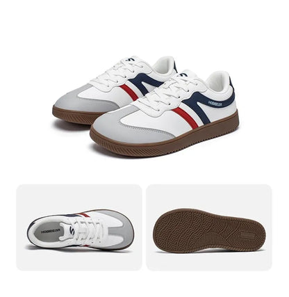 Unisex Wide Toe Shoes Artificial Leather Sneakers Casual Lace Up Retro Fashion Shoes for Women Men