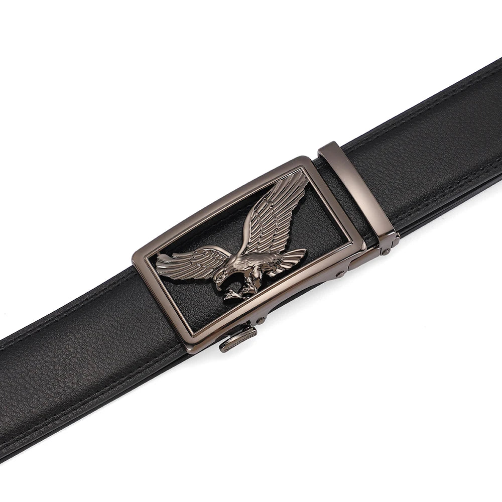 Automatic Buckle Men's Leather Belts Formal Eagle Horse Belt for Men Luxury Designer Brands Male Waist Strap Fashion Accessories