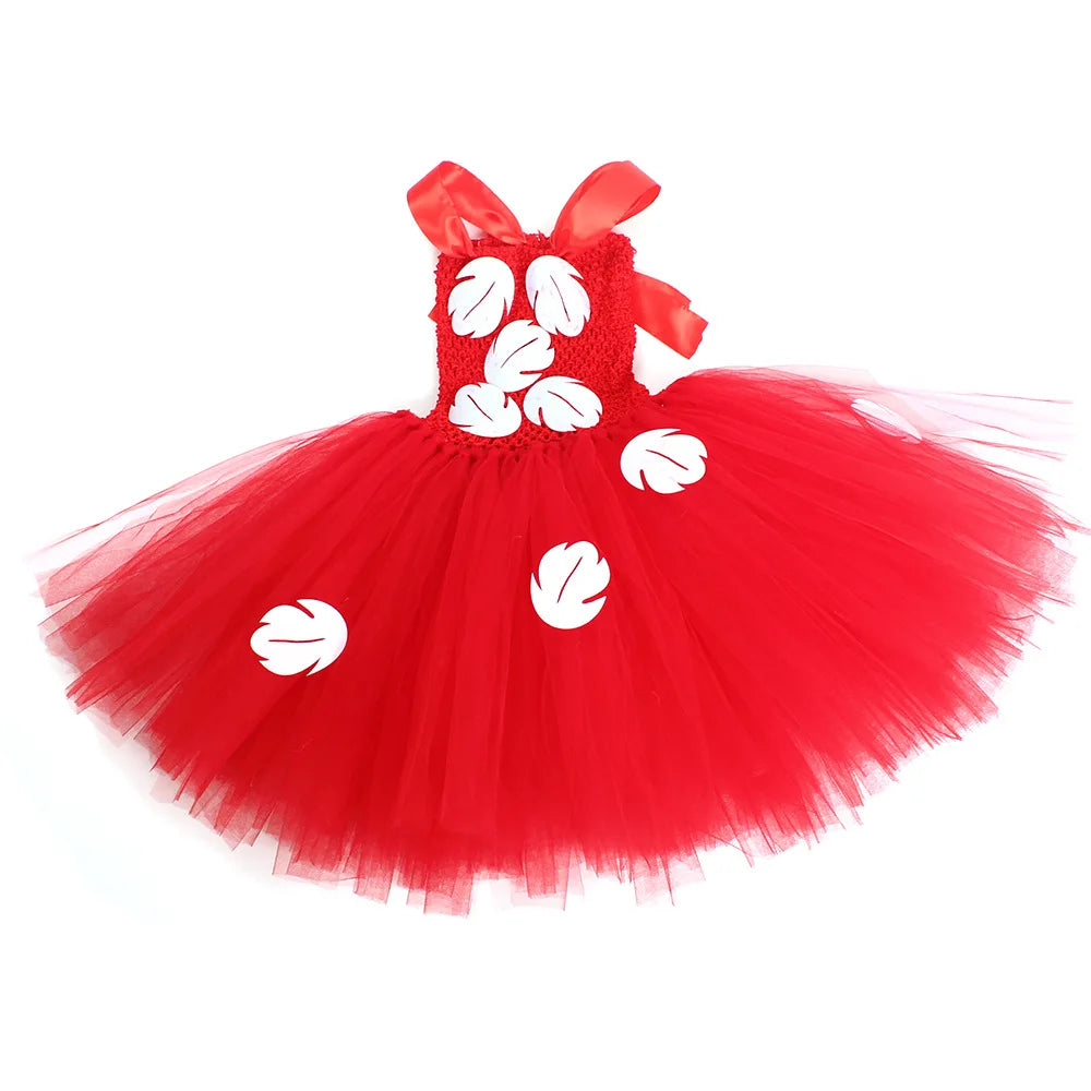 Kids Cosplay Dress for Girls Lilo Inspired Hawaiian Costume With Wreath Necklace Bag Doll for Halloween Birthday