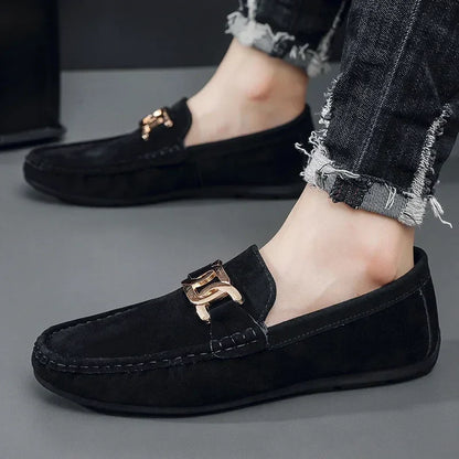 Fashion Suede Men Casual Shoes  Breathable Comfort Slip-on Mens Driving Shoes Luxury Brand Men Loafers Mens Lazy Shoes Moccasin