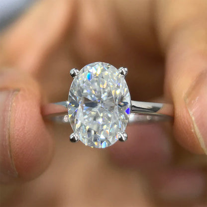 1-4CT Oval Cut Moissanite Rings for Women Sparkling Diamond 925 Sterling Silver Engagement Wedding Band Jewelry With Certificate