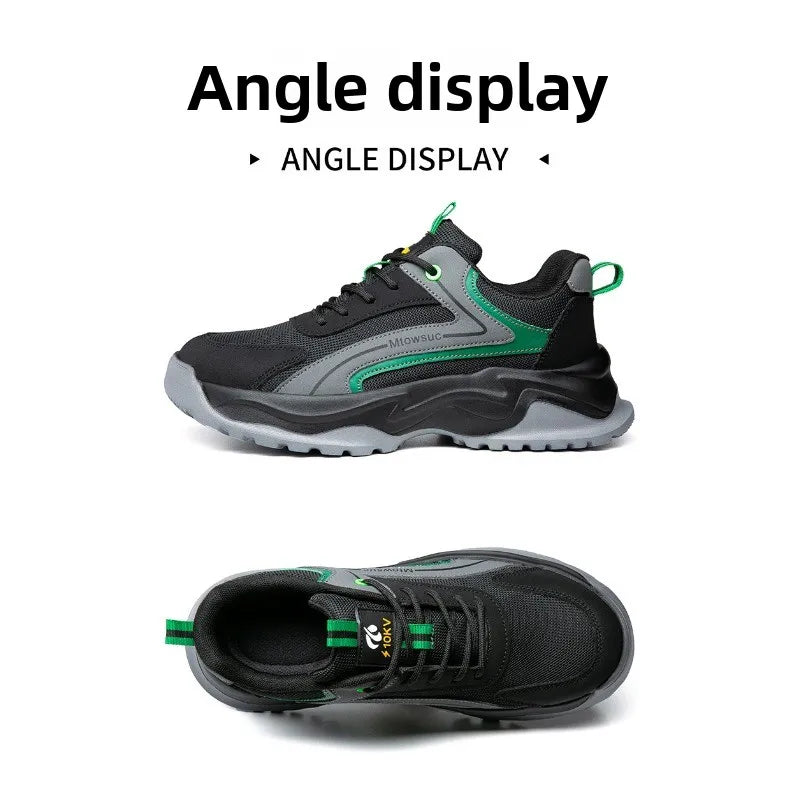 Men's Labor Protection Shoes Anti-Smashing Anti-Piercing Lightweight Breathable Wear-Resistant Safe Work Shoes