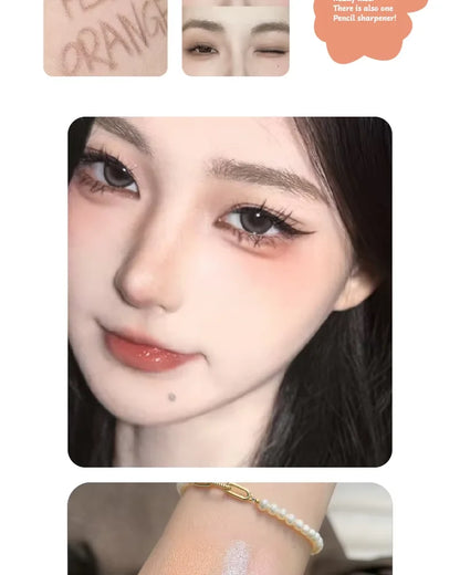 6Pcs Mini Makeup Set Lip Gloss Lip Tint Eyeliner Blush Eyeshadow Waterproof Long Lasting