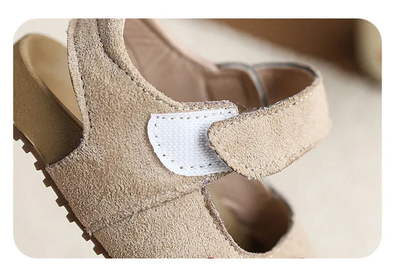 New Summer Kids Baotou Sandals 23-34 Size Sweet Checkered Bow Girls Princess Shoes Soft Sole Children Nude Shoes