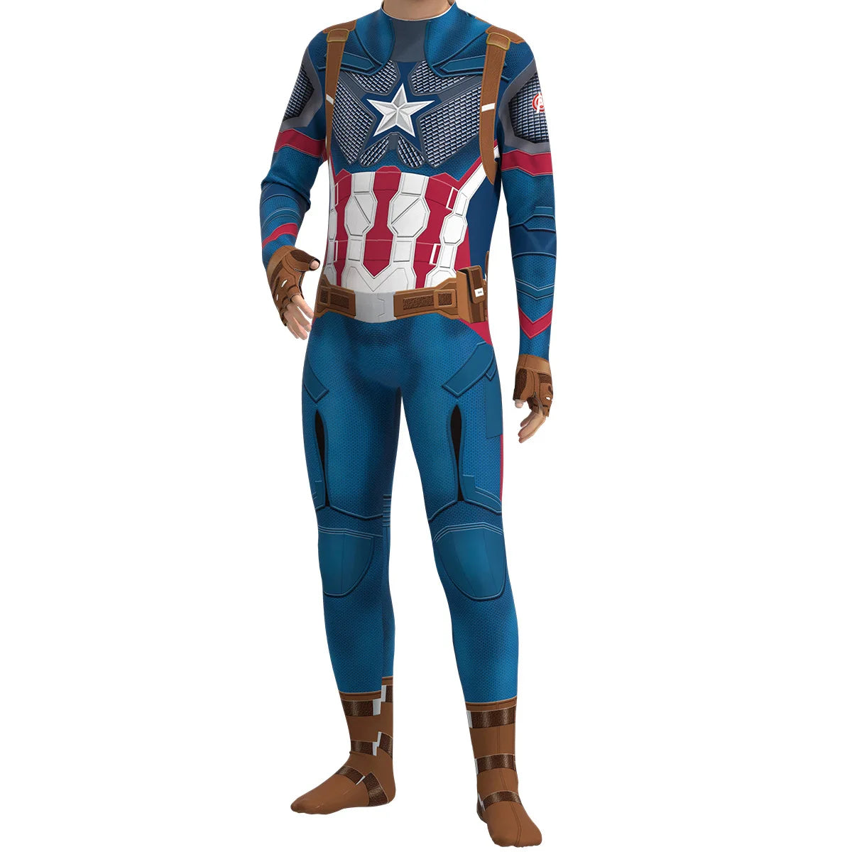 Adults Steve Captain Cosplay Costume America Superhero Jumpsuit Halloween Party Costume Jumpsuit Gifts