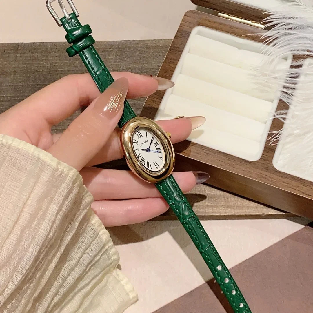Fashion Oval Dial Women's Watch Casual Leather Band Analog Quartz Watches Female Wristwatch Dropshipping Clock Reloj De Mujer