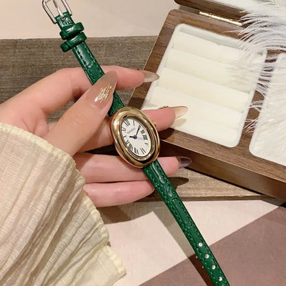 Fashion Oval Dial Women's Watch Casual Leather Band Analog Quartz Watches Female Wristwatch Dropshipping Clock Reloj De Mujer