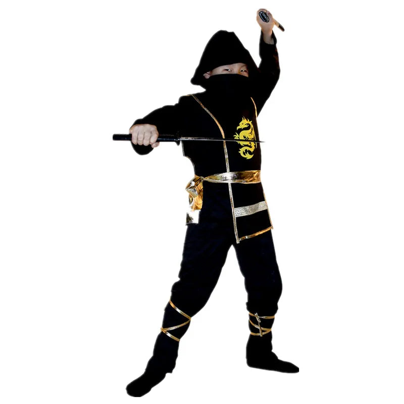 Halloween Kids Deluxe Ninja Cosplay Costume for Kids 4-12 Years Old
