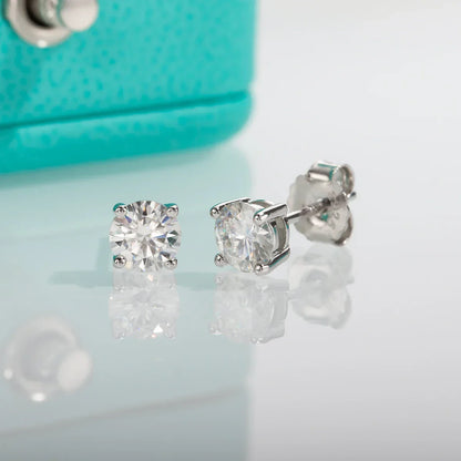 4mm D Color Moissanite Diamond Classic 925 Sterling Silver Stud Earring For Woman Fine Jewelry Wholesale