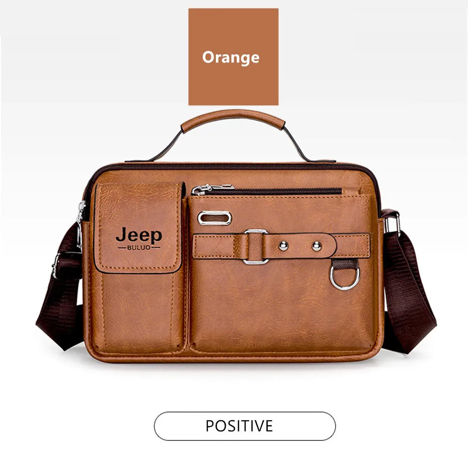 Multi-function Business Handbags Men New Man's Shoulder Bags Large Capacity Leather Messenger Bag Crossbody Big Brand