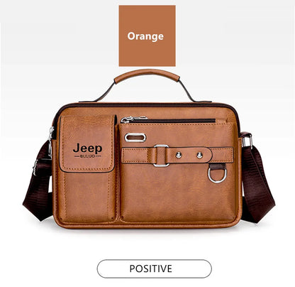 Multi-function Business Handbags Men New Man's Shoulder Bags Large Capacity Leather Messenger Bag Crossbody Big Brand