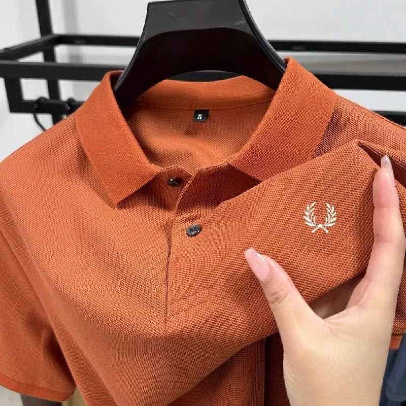 High quality men's heavyweight summer new cotton classic brand embroidered comfortable polo shirt breathable trendy short sleeve