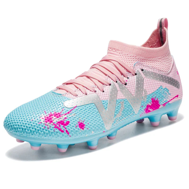 AG FG Athletic Soccer cleats PU Fabric Comfort Upper TPU Anti-slip Long Studs Sole Reliable Quality Adult Kids Training Shoes