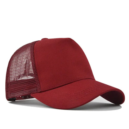 Custom Trucker Hat Logo Cotton Mesh Breathable Baseball Cap Women Men Summer Sunshade Mesh Cap 5 Panels Truck Hat Cap Wholesale