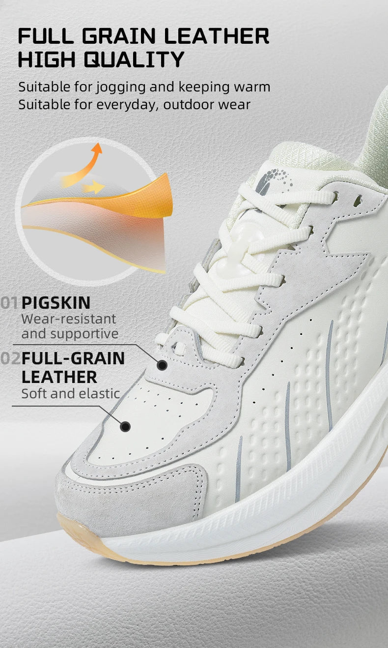 Winter Training Running Shoes for Men Sport Shoes Leather Warm Wear-resistant Female Jogging Shoes Walking Sneakers