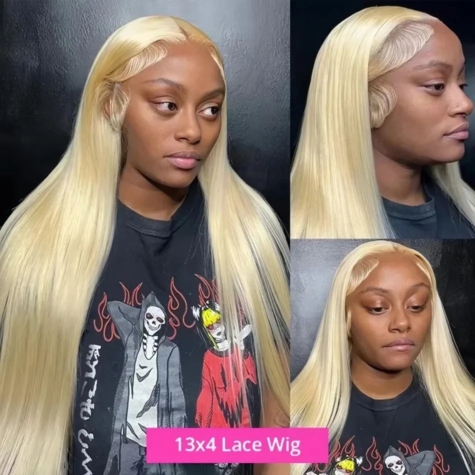 Straight Human Hair Wigs 613 Blonde 13X6 Hd Lace Frontal Wig 220 Density 13X4 Lace Front Wigs Human Hair 38 Inch Pre Plucked Wig