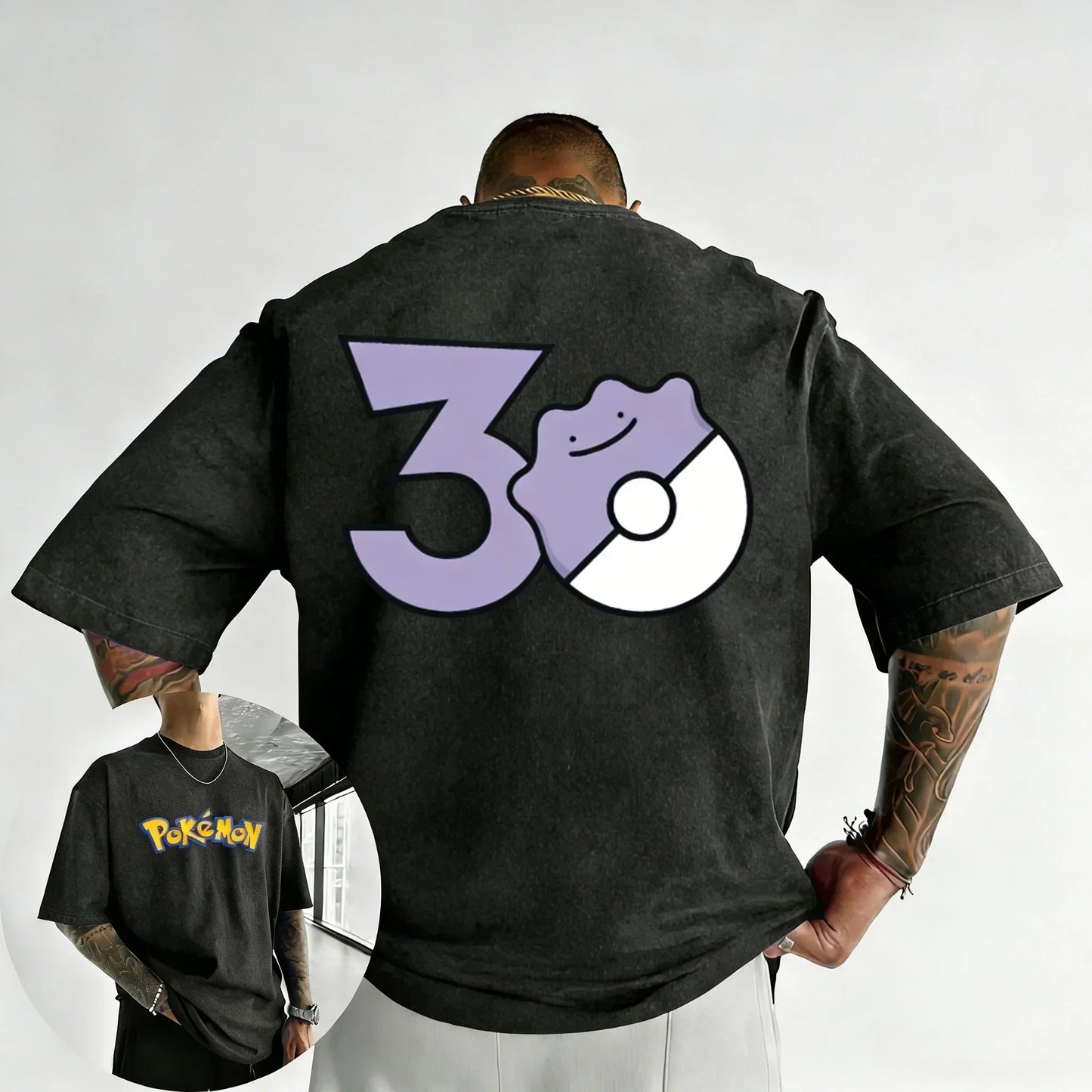 30th Anniversary Ditto Printed T-shirt Summer New Men's and Women's Trendy Large Loose Casual Y2K Short Sleeve Top