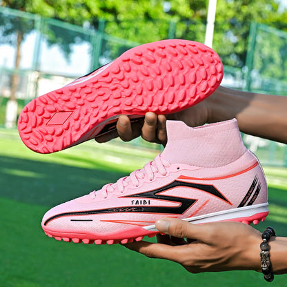 Adult anti slip TF/broken nail men's breathable sports shoes new couple outdoor lightweight soccer shoes