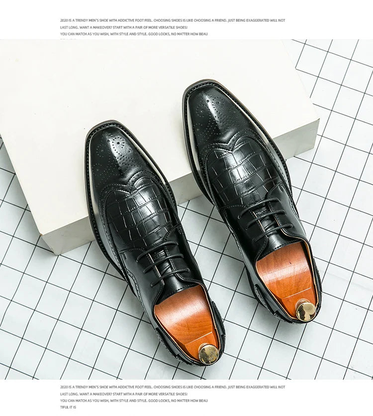 Brock British Korean version high-end suit shoes wedding small leather shoes men's business formal wear trendy men's shoes