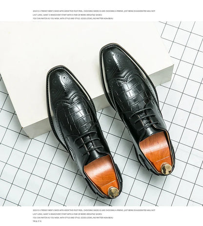 Brock British Korean version high-end suit shoes wedding small leather shoes men's business formal wear trendy men's shoes