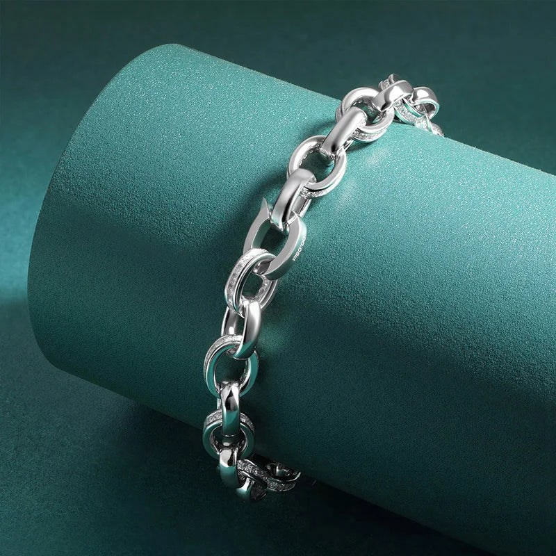 Full Moissanite Diamond Hook Link Chain Bracelet 1.2mm D Color For Woman Man S925 GRA Certified Couple Bracelets Bangle