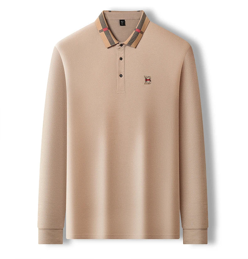 Designer Embroidered High End Brand Long Sleeved Cotton Polo Shirt Spring Autumn Fashion Casual Lapel T-Shirt Top Men's Clothing