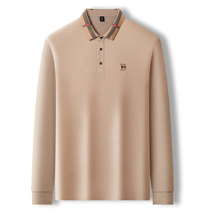 Designer Embroidered High End Brand Long Sleeved Cotton Polo Shirt Spring Autumn Fashion Casual Lapel T-Shirt Top Men's Clothing