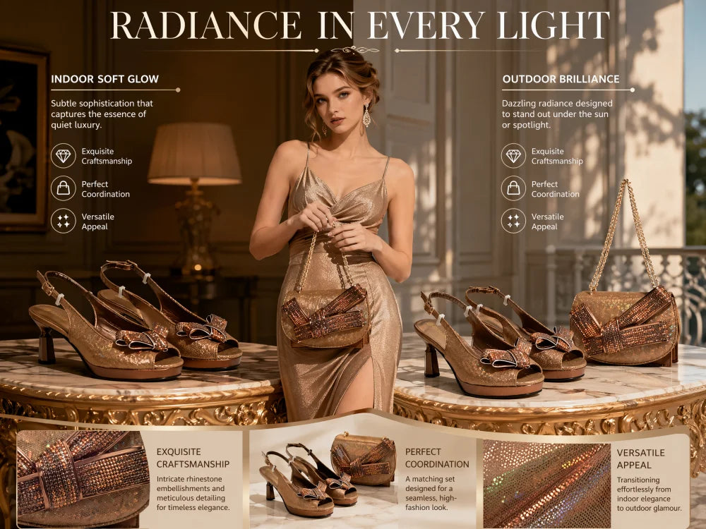 Shoe and Bag Set for Party in Women Italian Matching Bag and Shoes for Ladies Wedding Luxury Women Full Rhinestone