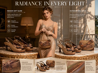Shoe and Bag Set for Party in Women Italian Matching Bag and Shoes for Ladies Wedding Luxury Women Full Rhinestone