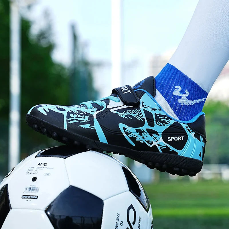 Hot Sale Children Soccer Shoes Boys Football Boots Training  Youth Ultralight Non-slip Sneaker Breathable Comfortable for Indoor