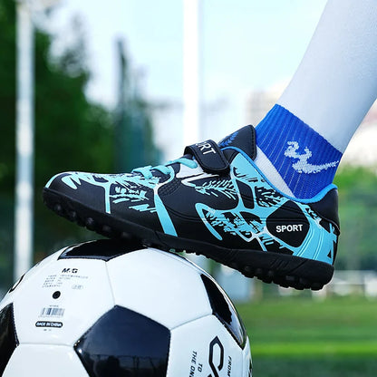 Hot Sale Children Soccer Shoes Boys Football Boots Training  Youth Ultralight Non-slip Sneaker Breathable Comfortable for Indoor