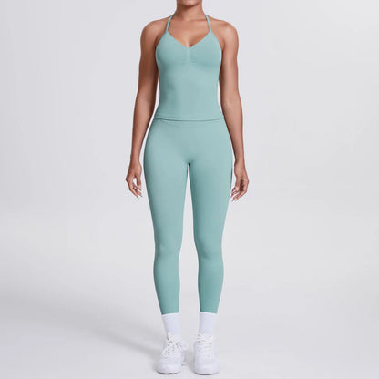 2 Piece Yoga Clothes Women Tracksuit Athletic Wear Pilates Fitness Suit Gym Workout Push Up Clothes Sports Bra Leggings Suit