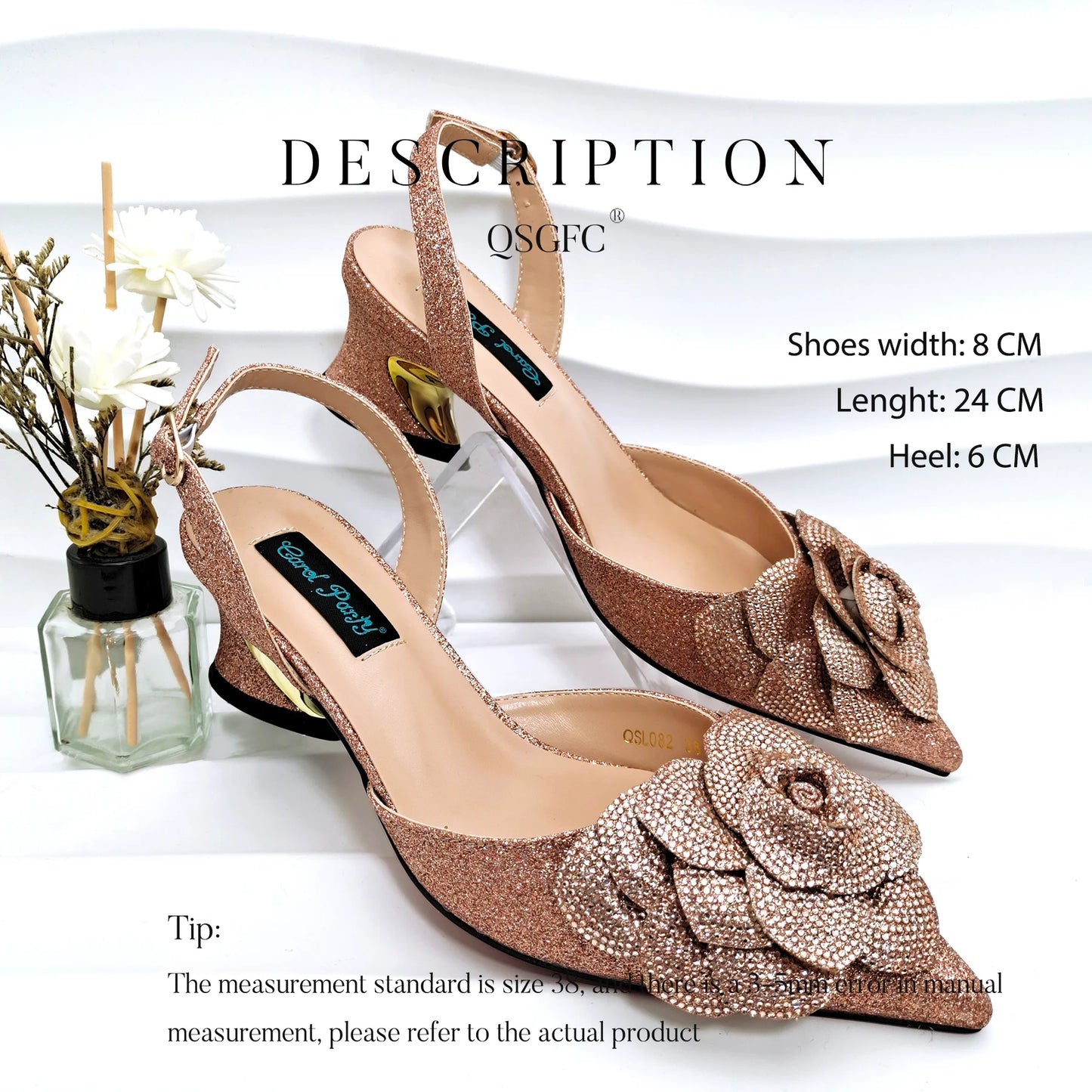Personalized Design Diamond Shaped Bag With Pointed Stiletto Shoes Noble And Generous Decoration Full Of Diamonds