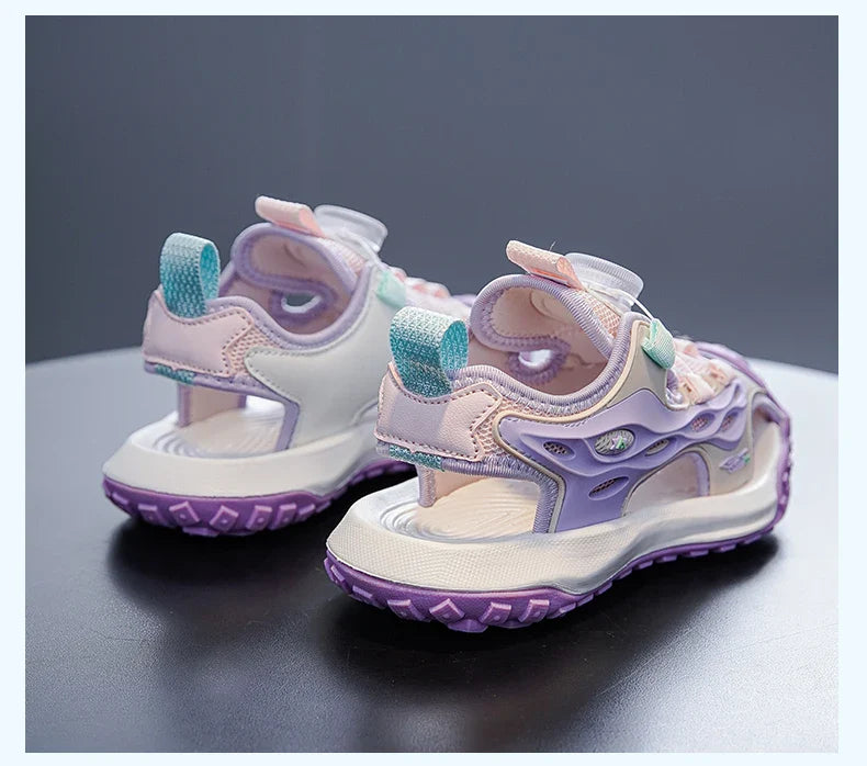 Kids Summer Shoes Girls Outdoor Protecting Toes Beach Sandal Water Shoes Casual Pink Non-slip Children Shoes Breathable Boys