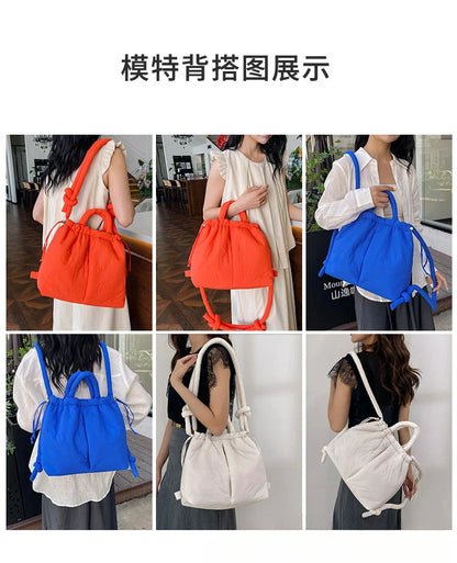 Women's Casual Single-shoulder Bag Large Capacity Nylon Backpack Women's Down Cotton Winter Tote Bag Portable Makeup Handbag