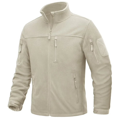 Men's Fleece Jackets Fall Winter Cold Weather Thermal Safari Jackets Windproof Full Zip Jackets Field Work Outwear