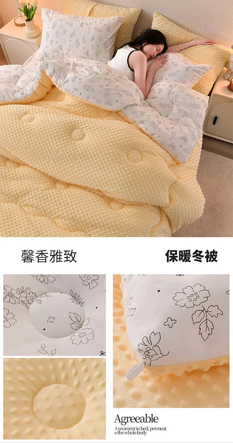 Microfiber is thickened by 3D beanie velvet to protect the warm winter blanket by single double fall and winter