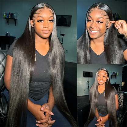 250 density Lace Front Human Hair Wigs Brazilian Hd Transparent Straight 30 40 Inch 13x6 Lace Front wig 360 Wigs For Women 4x4
