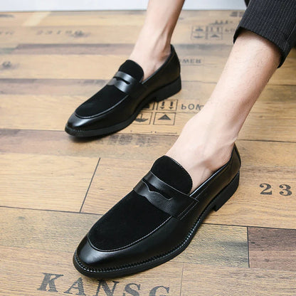 Mens Leather Designer Brand Casual Classic for Men Smile Breathable Office Loafers Formal Business Footwear Dress Shoes Flats 48